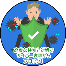 ［イメージ］高度な検知と対処でサイバー攻撃からブロック！