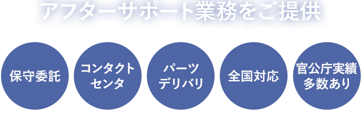 アフターサポート業務をご提供【保守委託・コンタクトセンタ・パーツデリバリ・全国対応・官公庁実績多数あり】